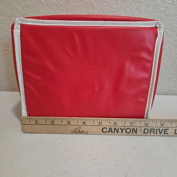 Coca Cola Vintage Lunch Bag Zippered Red Cooler Vinyl - Picture 3 of 14